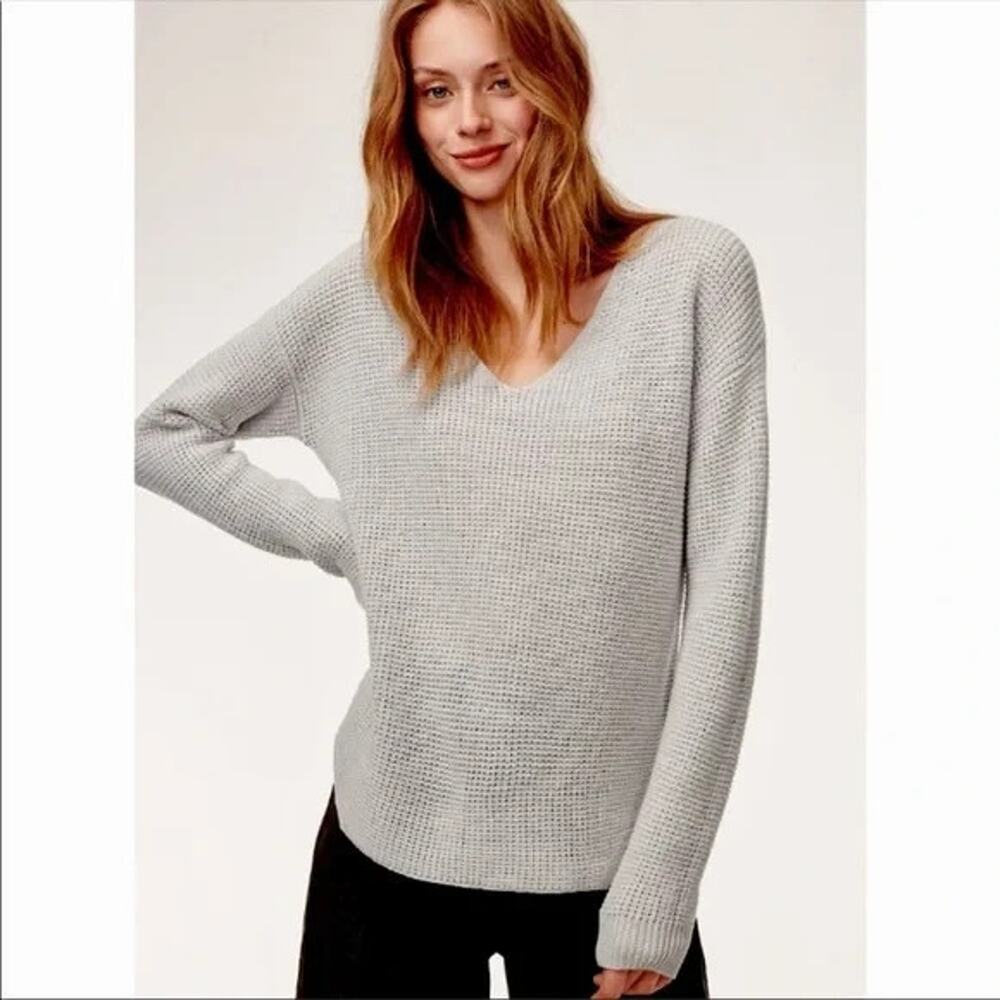 Wilfred Free Wolter Merino Wool Sweater *IN Light Blue* Waffle Knit Small